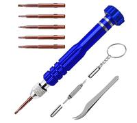 Ujjdwiurgh Mini Tournevis 5 en 1, Kit de Réparation de Lunettes, de Tournevis Magnétiques pour Montres Bleu