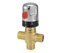 Ujjdwiurgh Mitigeur Thermostatique Laiton G1/2 pour SystèMe de Douche Contrôle de la TempéRature de L'Eau Tuyau Contrôle Du Thermostat Du Bassin
