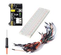 Ujjdwiurgh Module D'Alimentation de Breadboard + Breadboard Sans Soudure 830 Points + 65 Fils de Connexion MB102 en Plastique.