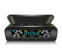 Ujjdwiurgh Moniteur de Pression des Pneus de Température des Pneus Moniteur Universel D'Inspection des Pneus de Voiture Énergie Solaire sans Temps Externe Installation Facile Facile à Utiliser