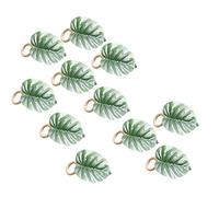 Ujjdwiurgh Monstera - Lot de 10 ronds de serviette en forme de palmier - Feuilles vertes