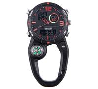 Ujjdwiurgh Montre de sport multifonction multifonction avec écran rond étanche boussole escalade mousqueton rouge