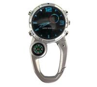 Ujjdwiurgh Montre Multifonctionnelle Sports Montre Multifonctionnelle Écran Rond Boussole Étanche Mousqueton d'escalade Argent