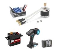 Ujjdwiurgh Moteur Sans 2322 2600KV 45A Moteur Kit de Récepteur Émetteur à 7 Canaux Servo 21g Kit de Récepteur Télécommande à 7 Canaux Servo 21g pour Voiture RC 1/12 MN82 MN99S MN168 MN78