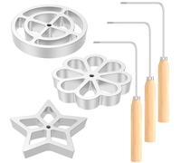 Ujjdwiurgh Moule à Bunuelos avec Poignée, Moule à en Métal pour Bunuelos, Ensemble de Moules en Fer à Rosace Amovible, pour la Cuisson au Four