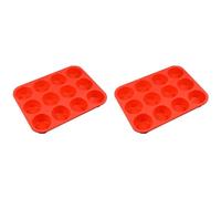 Ujjdwiurgh Moule à Cupcakes en Silicone Régulier 2x12 Tasses, Silicone Antiadhésif Parfait pour Faire des Gaufres, Gâteaux, Tartes, Pains