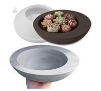 Ujjdwiurgh Moule à Récipient Rond de Grande Taille, Moule à Béton en Résine de Stockage de Bol Irrégulier en Silicone, Moulage en Résine Époxy DIY