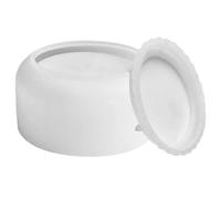 Ujjdwiurgh Moule en silicone avec couvercle cylindrique pour bougie 3D en forme de ciment Blanc A