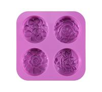 Ujjdwiurgh Moule en silicone en forme de fleur, moule à savon fait maison, muffins, pudding, gelée et gâteau au fromage (1 pièce)