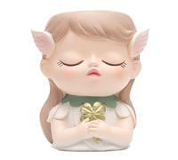 Ujjdwiurgh Moule en silicone pour prière de fée, pot de fleurs en résine, plâtre, cristal, outil de bricolage, artisanat fait à la main, blanc