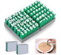 Ujjdwiurgh Moules en Béton Compatibles, Ensemble de 72 Tampons Alphabétiques pour Argile, Moule de Pierre de Pas en Lettres et pour Poterie en Argile.
