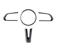 Ujjdwiurgh Moulure de cadre de volant en fibre de carbone, accessoires d'intérieur de voiture pour 3-30 2019 2020, 4 pièces
