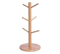 Ujjdwiurgh Mug Water Cup Holder Tree Salon Tea Cup Drain Rack Tree Mug Holder Tree With 6 Hooks Natural Color