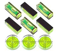 Ujjdwiurgh Niveaux de Bulles - Mini Magnitic Square Drill & Circular Tools, 9 PCS Small Bubble Spirit Set Mesuring