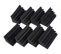 Ujjdwiurgh Nouveau 8 Paquet de 4.6 pouces x 4.6 pouces x 9.5 pouces en noir l'insonorisation isolation Basse piege acoustique mur mousse matelassure Studio mousse carrelage (8PCS, Noir)