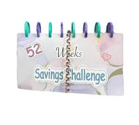 Ujjdwiurgh Nouveau Classeur D'Épargne 52 Semaines avec Enveloppes D'Argent Liquide et Enveloppe de Livre