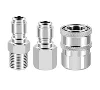 Ujjdwiurgh NPT Kit de connecteur rapide mâle et femelle de 3/8" pour nettoyeur haute pression et 1 pièce NPT 3/8" pour nettoyeur haute pression