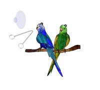 Ujjdwiurgh Oiseaux colorés multicolores à suspendre pour fenêtre, oiseaux en acrylique sur un panneau de fenêtre 20,3 x 20 cm