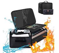 Ujjdwiurgh Organisateur de Fichiers Ignifuges, BoîTe à Documents Ignifuge et éTanche avec Sac D'Argent, Sac de SéCurité Ignifuge avec Serrure