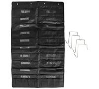 Ujjdwiurgh Organisateur de Fichiers Suspendu avec 20 Porte-Poche avec Porte-Nom,Tableaux de Poche de Rangement Mural Noir avec 4 Cintres,Pour la Salle de Classe, ou le Bureau