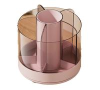 Ujjdwiurgh Organiseur de crayons rotatif à 6 compartiments Plateau tournant à 360° Boîte de rangement pour cosmétiques ronde rotative Brosse de maquillage Facile à utiliser B