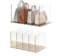 Ujjdwiurgh Organiseur de sac à main pour placard, séparateurs d'étagère pour organisation de placard, organiseurs de sac à main en plastique réglables, faciles à installer (2 pièces, 4 couches)