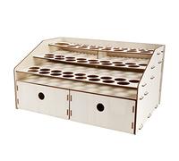 Ujjdwiurgh Organiseur en bois pour bouteilles de peinture, support de pinceaux, support de rangement, outil de modélisme