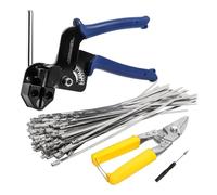 Ujjdwiurgh Outil D'Attaches Zippées en Métal, Kit D'Attaches Zippées en Acier Inoxydable, Ensembles D'Outils D'Attaches de Câble de Fixation Réglables pour L'Extérieur