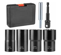 Ujjdwiurgh Outil de Dépose de Boulons de Roue en 6 Pièces, Douille Pivotante Métrique de 1/2 Pouce de 22 à 27 Mm, Kit de Dépose de Verrous de Roue