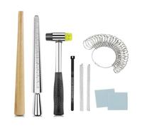 Ujjdwiurgh Outil de mesure de la taille des bagues - Mandrin pour la fabrication de bagues - Comme indiqué sur l'image - Kit d'outils de façonnage de bagues incurvées