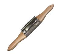 Ujjdwiurgh Outil de Nettoyage de Râteau de Roue de Polissage pour Composé de Roue de Polissage avec Manche en Bois de Hêtre et 4 Rangées de Râteau à Dents en Métal