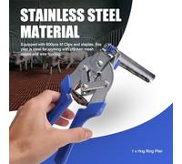 Ujjdwiurgh Outil de Pince à Anneau de Porc avec 600 Agrafes en M, Approprié pour le Grillage à Poulets, à Mailles et à Cages, Poignée Antidérapante.