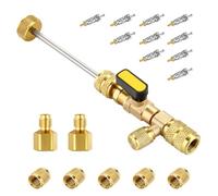 Ujjdwiurgh Outil de retrait de noyau de valve CVC, extracteur de noyau de valve avec noyaux de valve, écrous et adaptateurs R410 R32, pour pièces de rechange R410 R32 R22 R12
