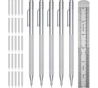 Ujjdwiurgh Outil de Scribe en Métal avec 25 Conseils de Remplacement et Souverain en Acier-5-Pack Tungstène Carbure de Carbure pour Applications en Verre/Céramique