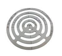 Ujjdwiurgh Outils de coupe pour cuir Règle de coupe d'angle en métal Cercles concentriques Gabarit Rond Poinçon d'angle en cuir