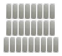 Ujjdwiurgh Pack de 25 éTiquettes Vierges de Gravure en Acier Inoxydable Rectangle Stamping Blanks avec 4 Trous 1 Pouce X 3 Pouce