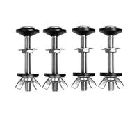 Ujjdwiurgh Pack de 4 Kits de Boulons de RéServoir de Toilette à la Cuvette Kit de Boulons de RéServoir, Raccord de Fixation de Cuvette de Toilette en Acier Inoxydable avec Joints Doubles