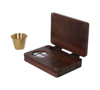 Ujjdwiurgh Palette D'Aquarelle en Bois de Noyer à 24 Compartiments, Palette D'Aquarelle de Voyage Pliable, Boîte Vide, Plateau de Peinture