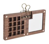 Ujjdwiurgh Palette D'Aquarelle Portable, Palette de Carnet de Croquis 15 Couleurs, BoîTe à Palette en Bois, Palette de Peinture de Voyage (Sans Couleurs)