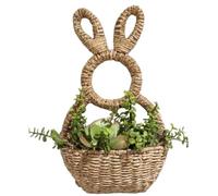 Ujjdwiurgh Panier mural à suspendre en forme de lapin - Décoration de printemps - En osier tissé à la main - Pour Pâques