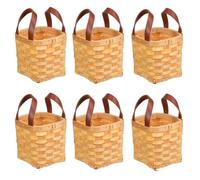 Ujjdwiurgh Paniers en osier avec poignées pour cadeaux - Petit panier carré de rangement pour garde-manger