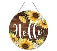 Ujjdwiurgh Panneau de porte « Hello » de ferme, panneau décoratif pour maison, couronne murale, porche, décoration de porte d'entrée, panneau de bienvenue facile à installer