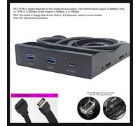 Ujjdwiurgh Panneau pour Lecteur de Disquette 3,5 Pouces USB3.2 GEN2 Type-C 2 Ports USB3.2 + 1 Port USB3.2 Type-C 20 Gbit/S pour Baie de Lecteur de Disquette 3,5 Pouces