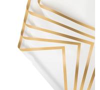 Ujjdwiurgh Papier D'Emballage Imperméable pour Bouquet Floral Gold Edge, 20 Feuilles, 22,8 X 22,8 Pouces pour une Présentation de Cadeau Élégante