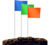 Ujjdwiurgh Paquet de 100 Drapeaux de Marquage, Drapeaux de Marquage pour Pelouse, Drapeaux de Paysage 15x4x5 Pouces, Drapeaux D'Irrigation, Drapeaux de Pelouse, Marqueurs de Cour Durables