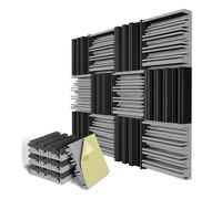 Ujjdwiurgh Paquet de 12 Panneaux de Mousse Insonorisants Auto-AdhéSifs, Mousse Acoustique de 12 X 12 X 2 Pouces, pour Mur, Maison, Studio