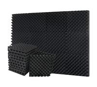 Ujjdwiurgh Paquet de 12 Panneaux de Mousse InsonoriséS Auto-AdhéSifs, Panneaux Muraux InsonoriséS Haute Densité - 1,18 X 12 X 12 Po