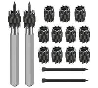 Ujjdwiurgh Paquet de 15 Ensembles de Coupeurs de Soudure par Points Rotatifs Doubles, 3/8 Pouces HSS, Forets pour Enlever les Trous de Tôle Hexagonale