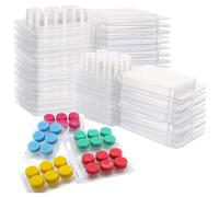 Ujjdwiurgh Paquet de 150 Moules à pour Faire Fondre la Cire, Récipient de Fonte de Cire Carré en Plastique Vide Transparent à 6 Cavités de Forme Ronde (Rond)