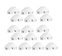 Ujjdwiurgh Paquet de 16 Capuchons de Clôture en Vinyle Blanc 7/8 Po X 3 Po Capuchons de Clôture en Vinyle Pièces de Clôture en Vinyle pour Clôture de Jardin en Plein Air